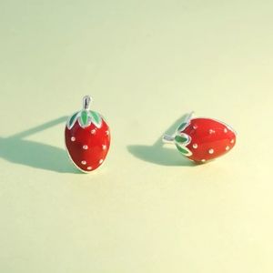 *New* sterling silver strawberry earrings